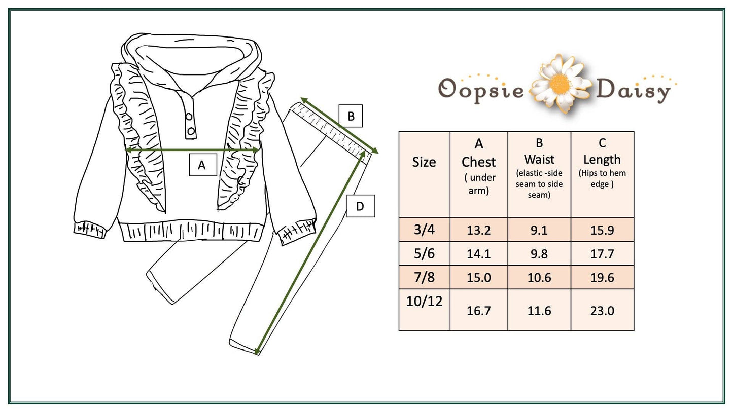 Kids Chocolate Ruffle Hoodie & Floral Fall Pant Set