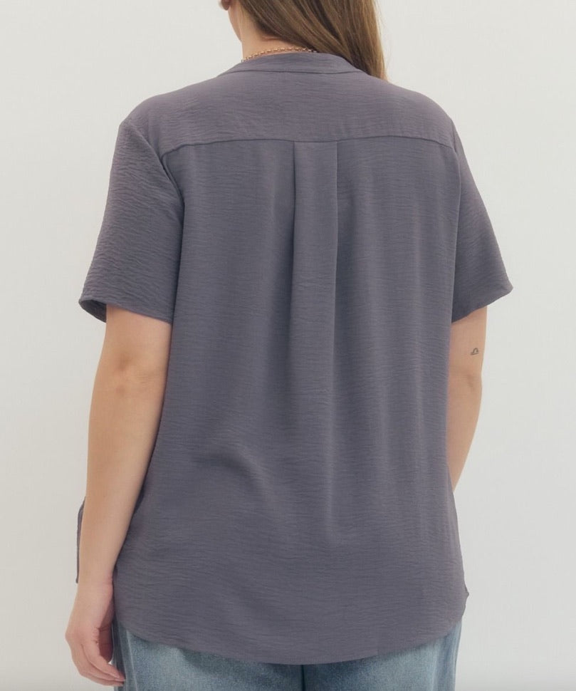 Entro Plus Size Unlined. Non-sheer. Woven Lightweight in Grey