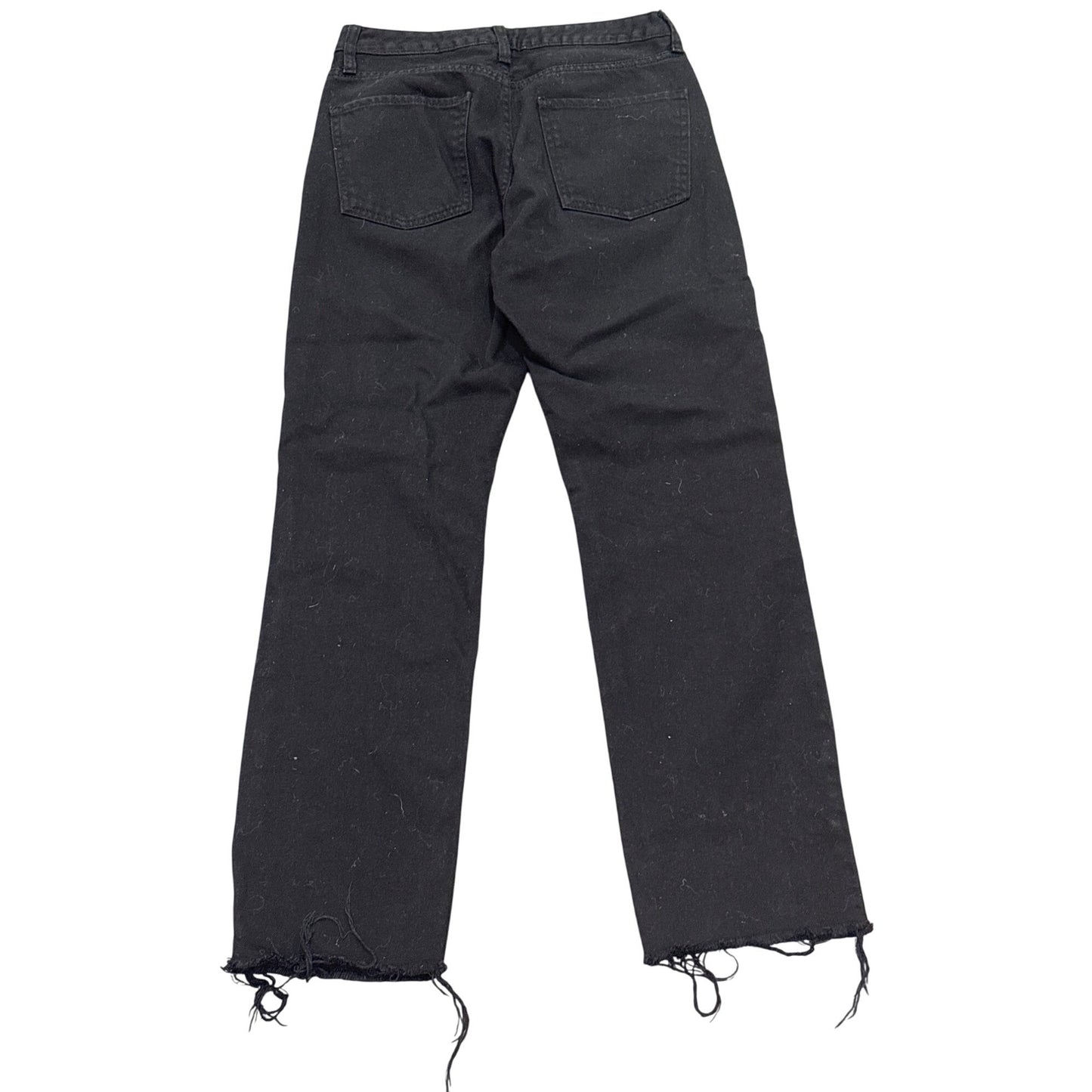 Gianni Bini Vintage Black Distressed Low Rise Straight Leg Denim Jeans Size 29