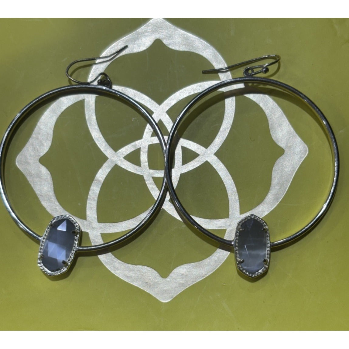 Kendra Scott Elora Gold Statement Earrings In Gold With Gray Cats Eye Stone