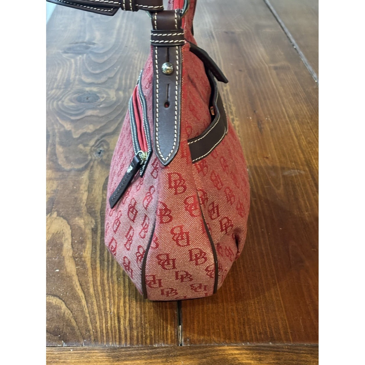 Dooney And Bourke Red Canvas Monogram Purse NWOT