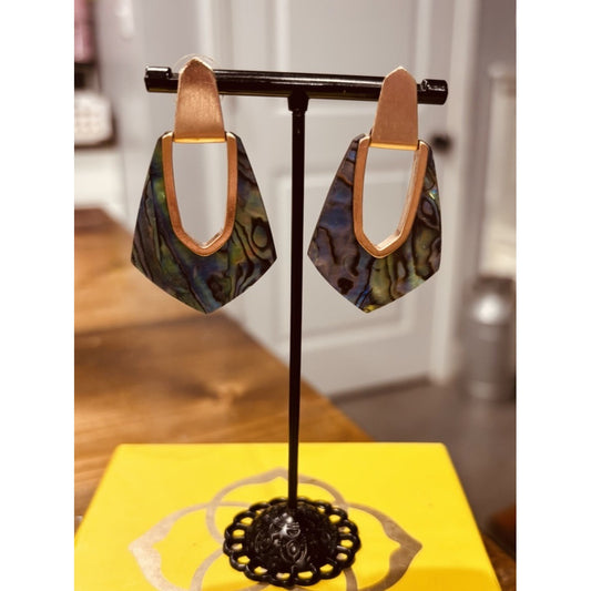 Kendra Scott Rose Gold Kensley Abalone Shell Earrings