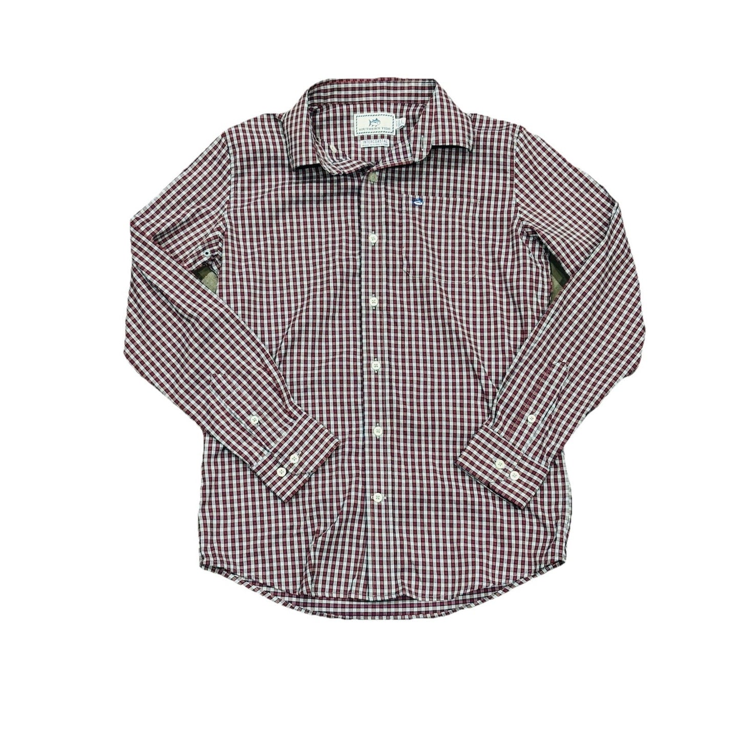 Southern Tide Long Sleeve Shirt Red Gingham Check Plaid Size Large