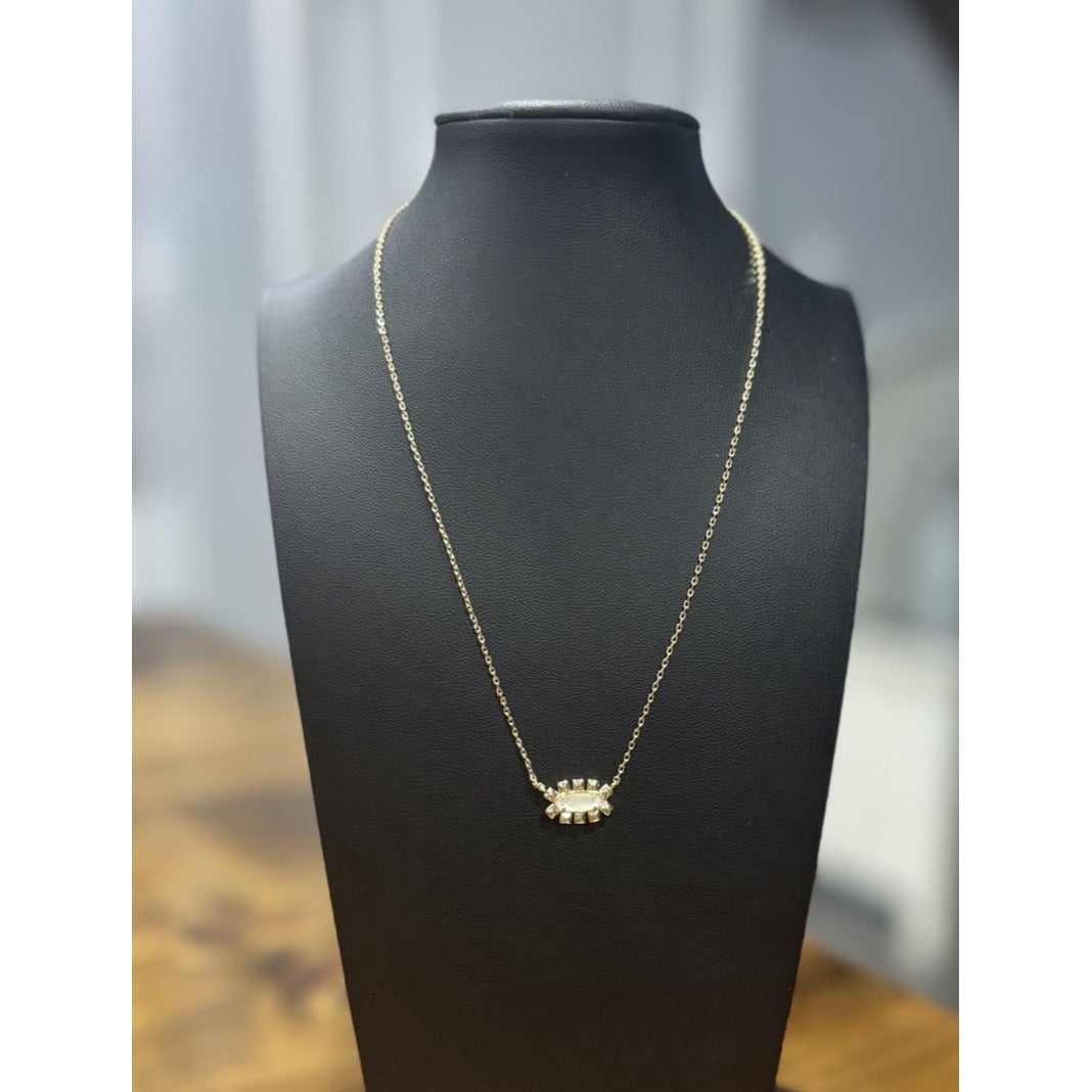 Kendra Scott Mini Elisa Framed Necklace In Gold