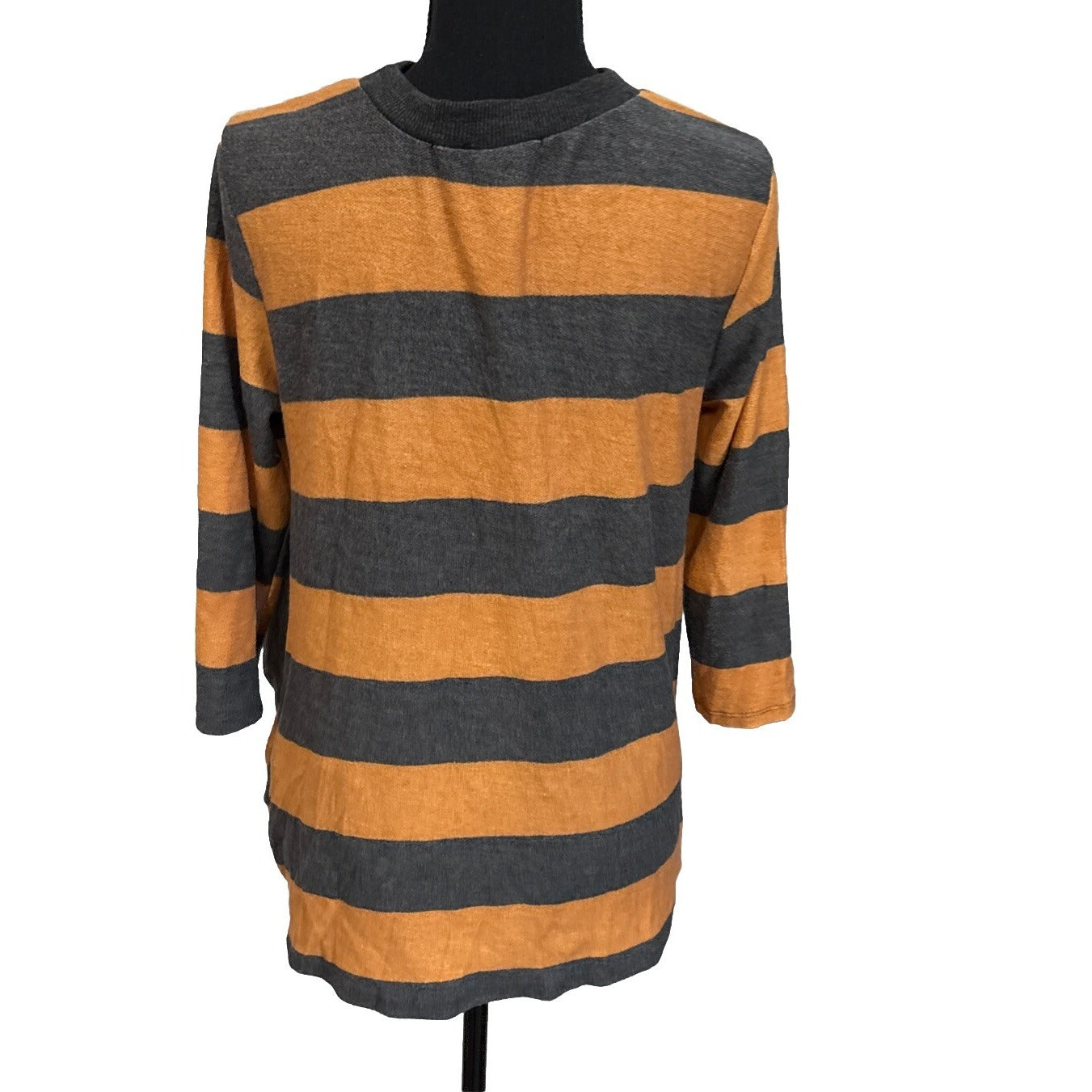 Lime & Chili Orange And Gray Striped Sweater Size Small