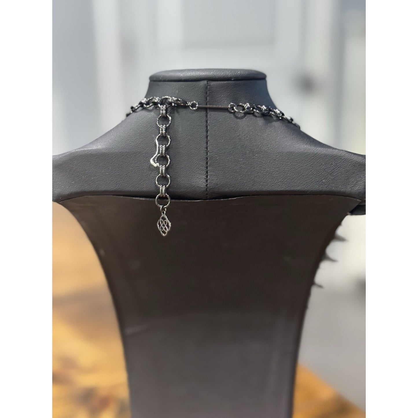 Kendra Scott Gwendolyn Statement Necklace Variegated Teal Magnesite Gunmetal