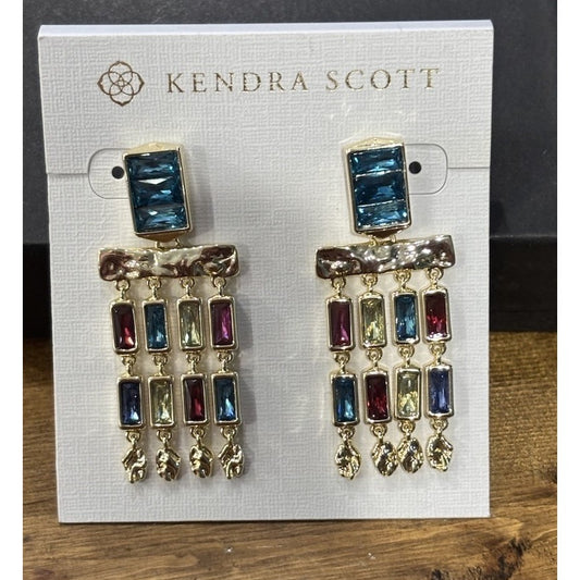 NEW Kendra ScottMulti Jewel Toned Jack Statement Earrings