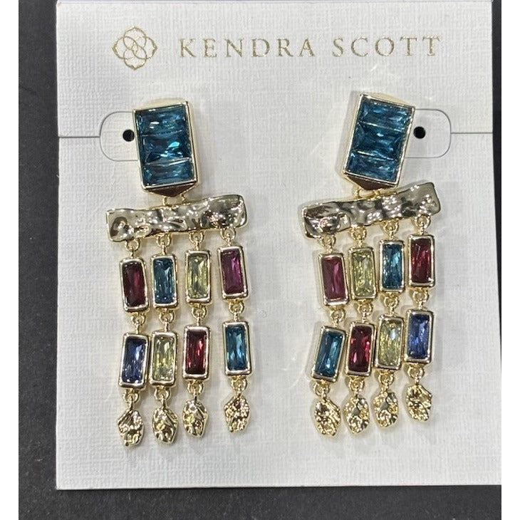 NEW Kendra ScottMulti Jewel Toned Jack Statement Earrings