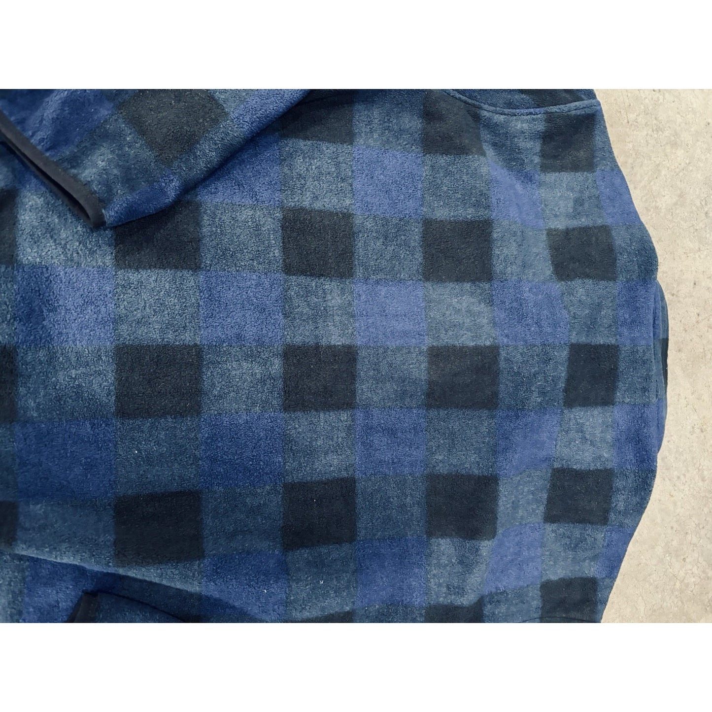 Hawke & Co 1/4 Zip Pullover Plaid Fleece Jacket Shacket Black Blue Men's XL