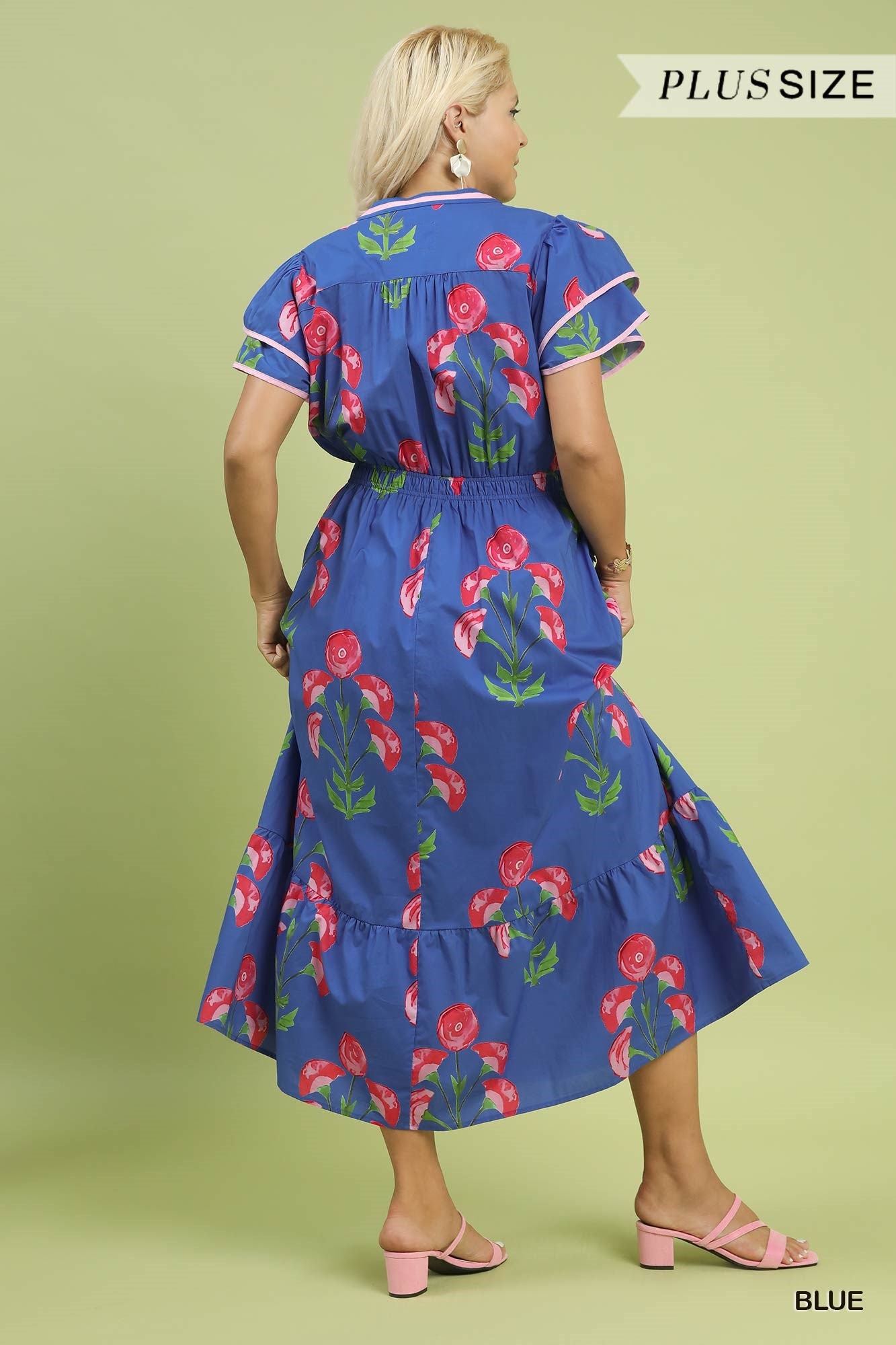 Umgee Blossom Meadow Print Midi Dress