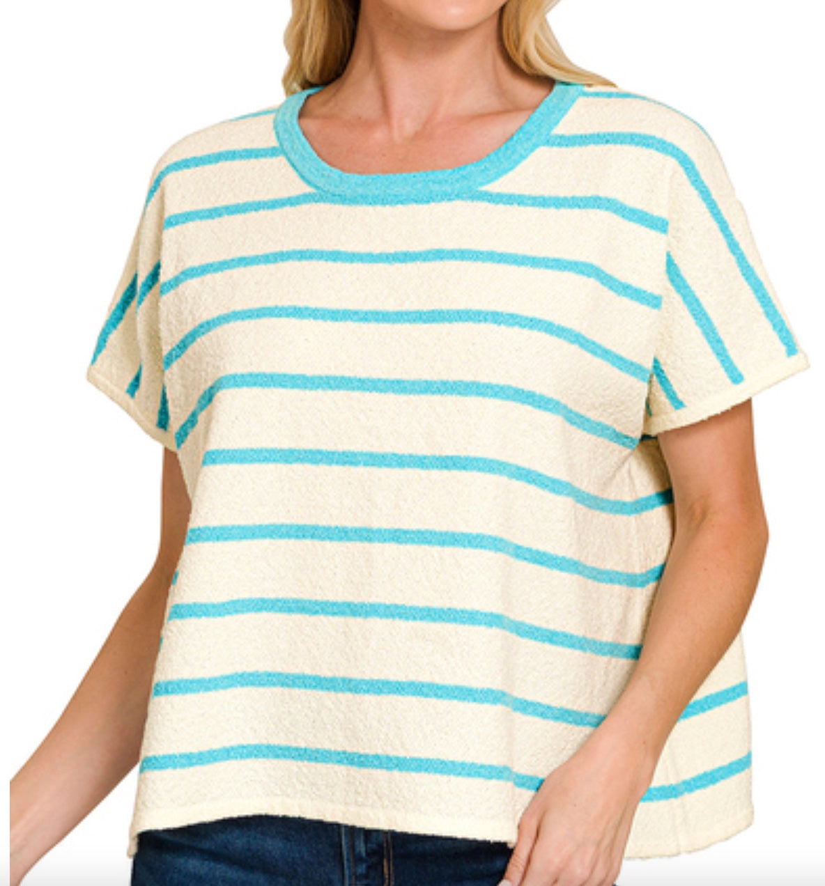 Zenana Striped Oversize Sweater Top