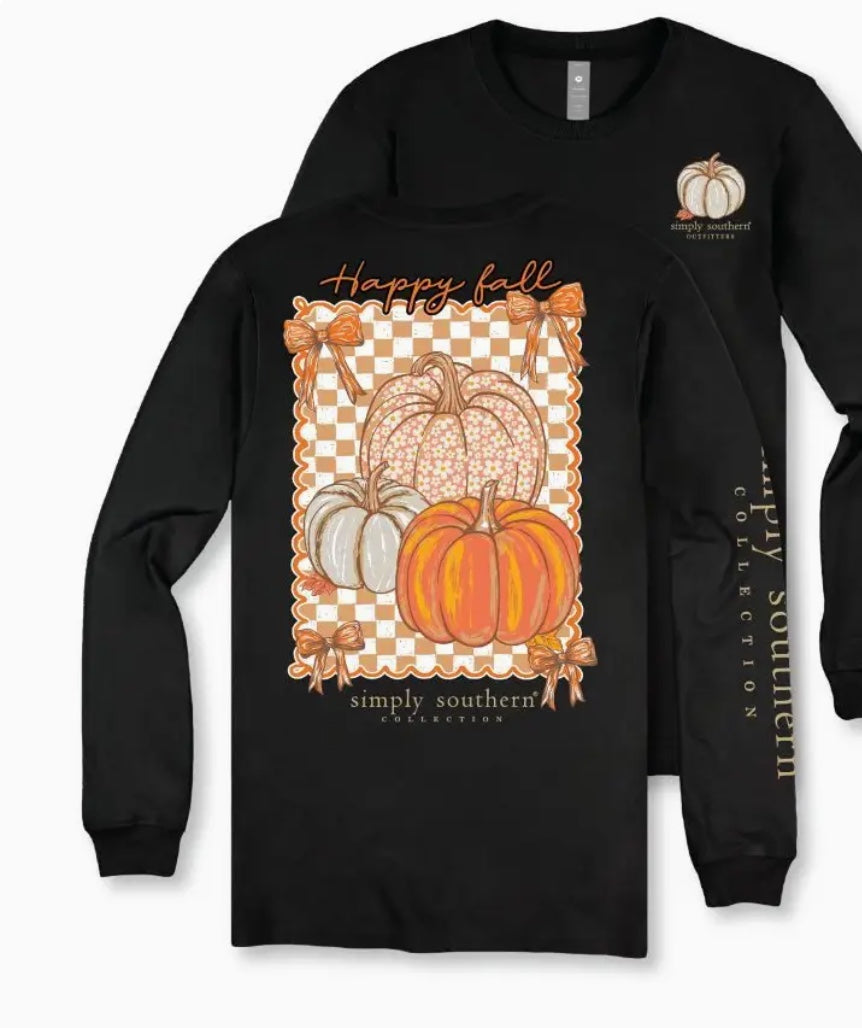 Simply Southern Youth Fall Long Sleeve Pumpkin Shirt