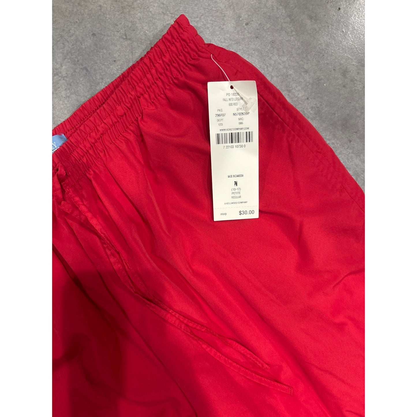 Napa Valley Sport Red Elastic Waist Pants L petite