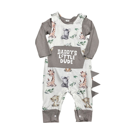 Newborn Baby Boys "Daddys Little Dude" Romper
