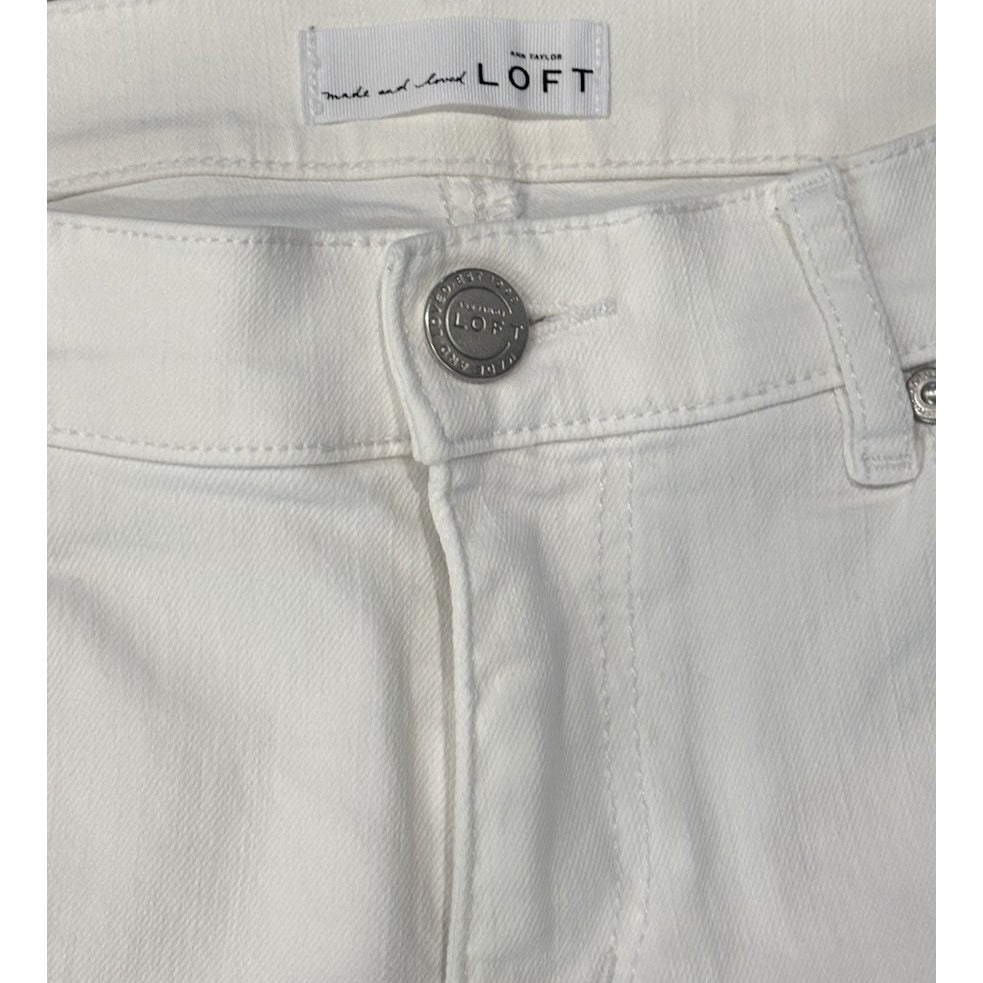 Ann Taylor Loft Modern Skinny Jeans WHITE Size 26 Size 2