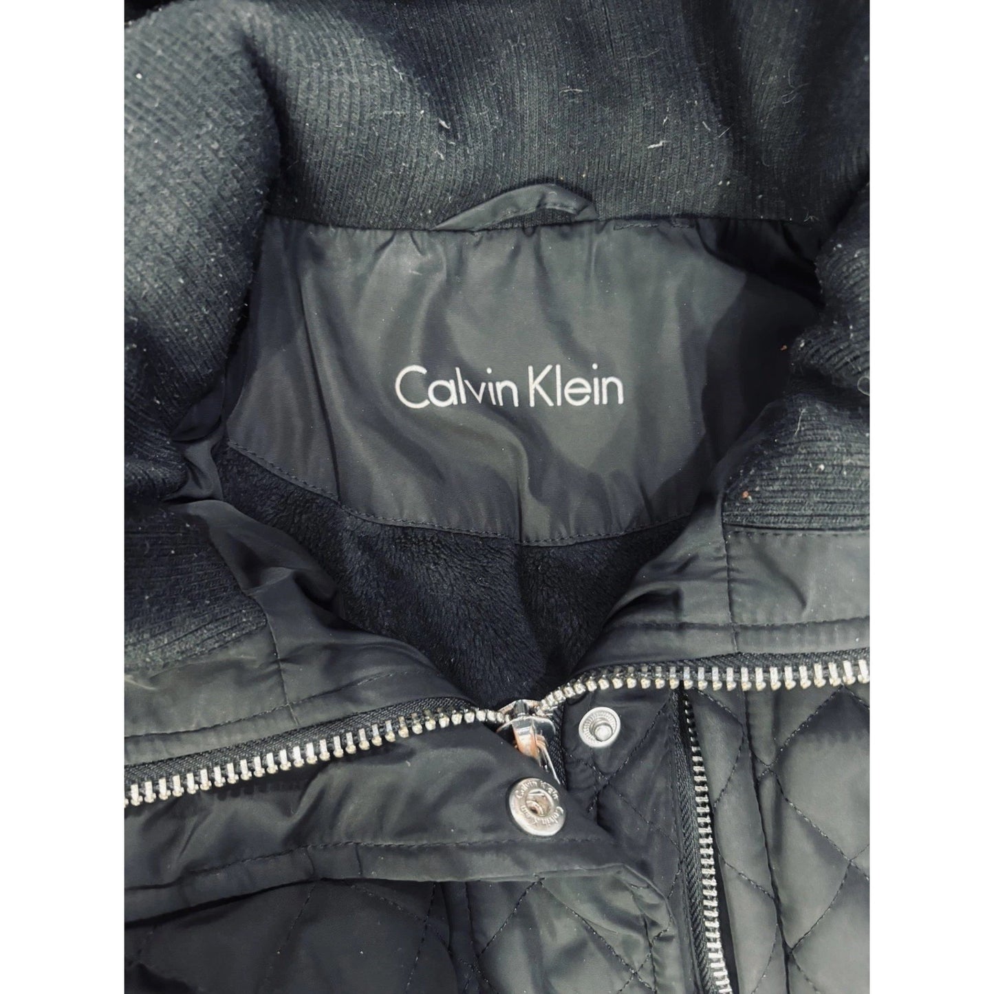Calvin Klein Diamond Quilted Black Jacket Size S