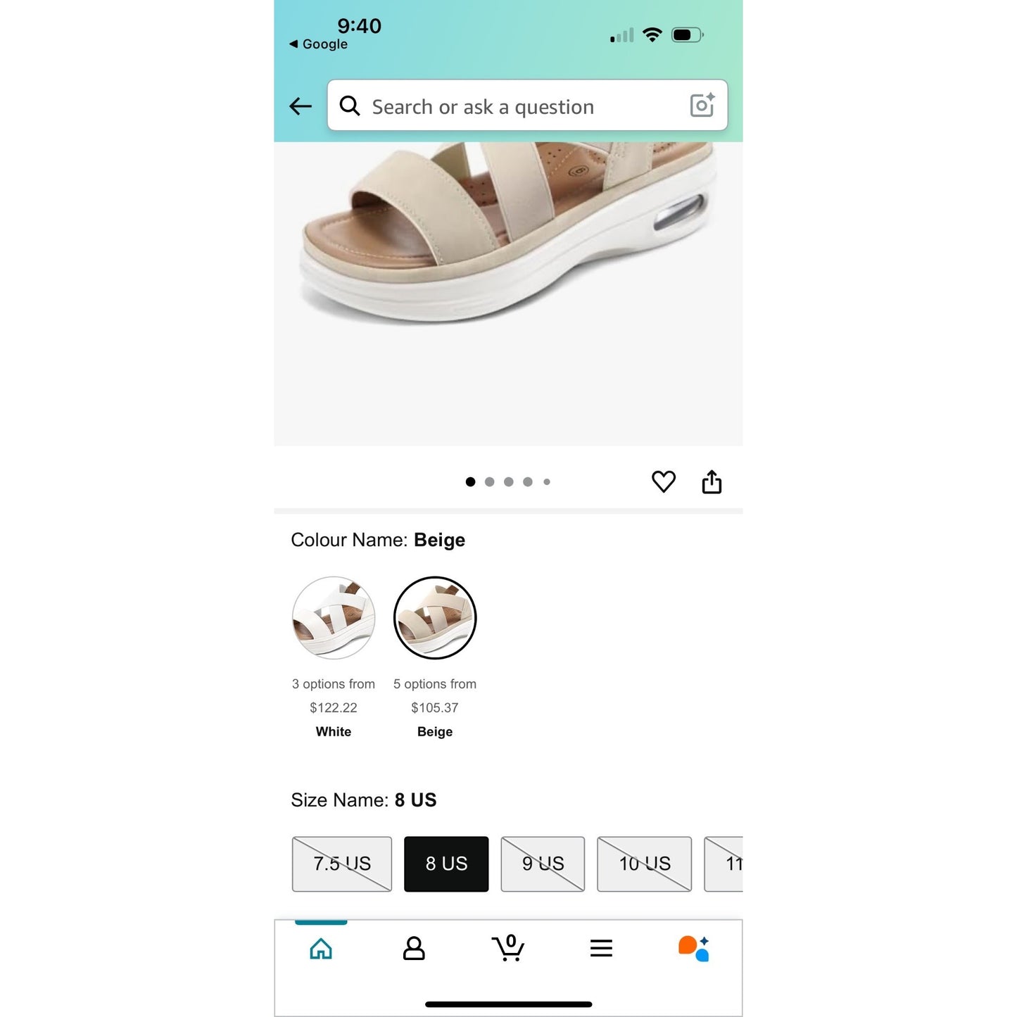 Mysoft NWT Womens comfy walking Beige Strappy Sandals With Buckle Closure & Air Cushion Sole Size 7.5 US