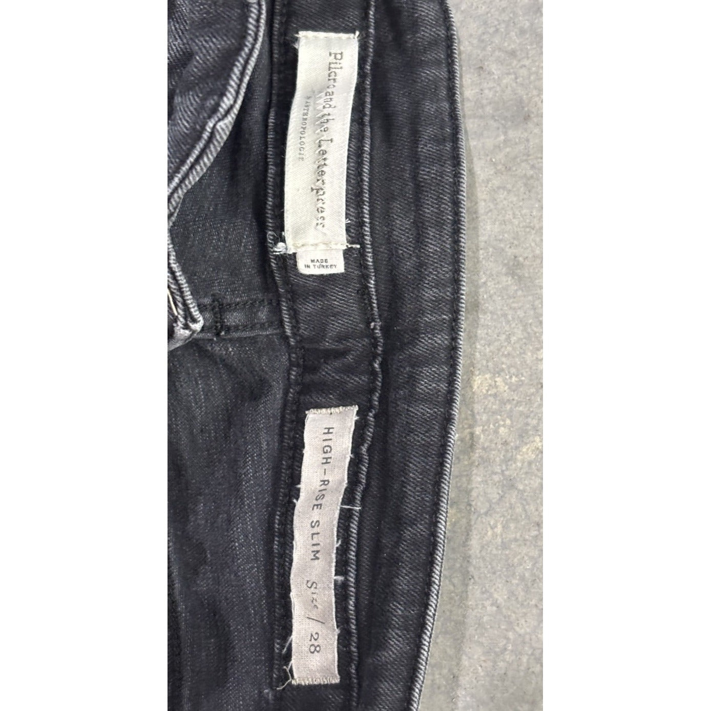 Pilcro and the Letterpress Anthropologie Black Denim High Rise Slim Jeans 28
