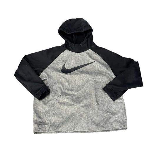 Nike Boy's Dri-Fit Pullover Training Hoodie, Grey/Black, Size: XXL