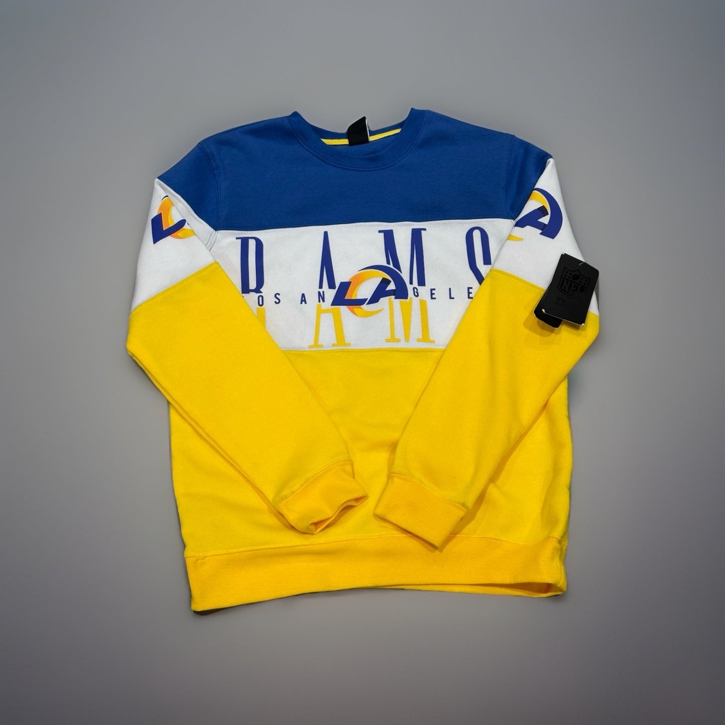 NFL NWT Los Angeles Rams Color Block Bright Sweatshirt Size Medium