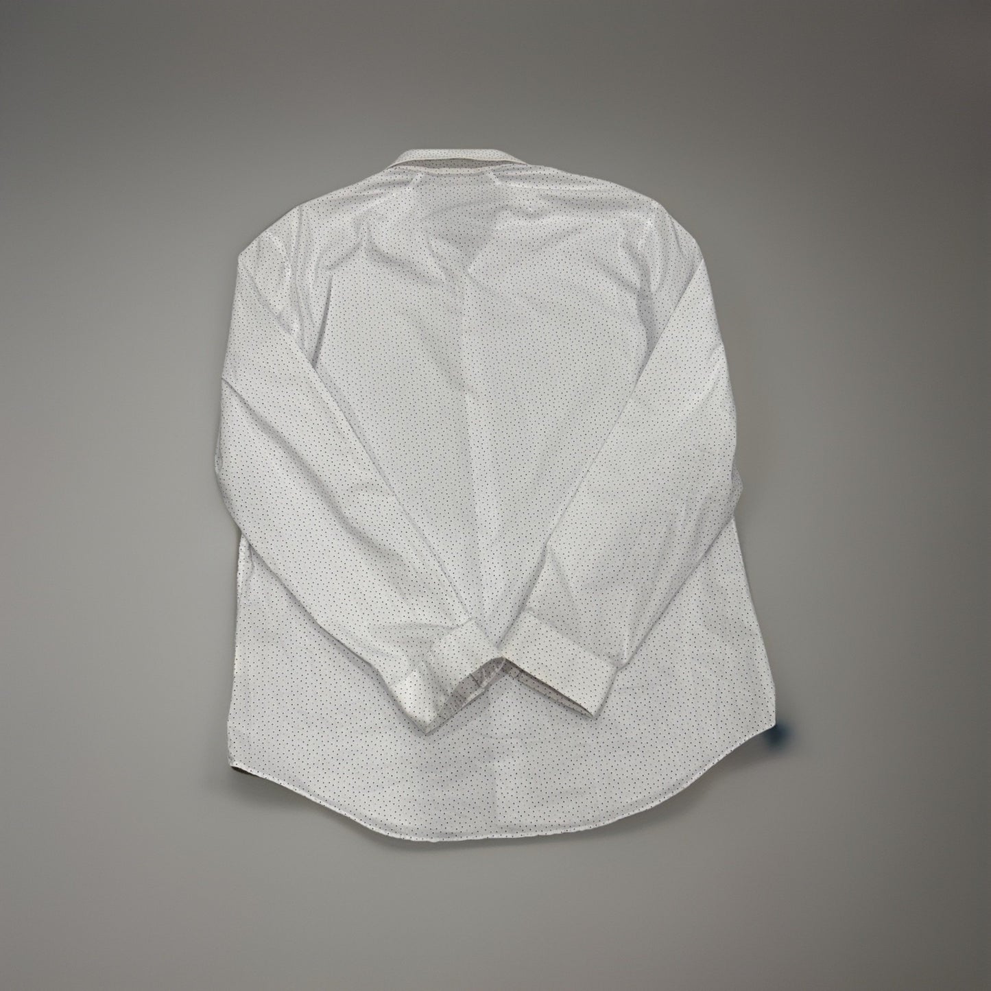 Kenneth Cole Reaction Shirt Mens 16.5 Slim Blue Dot Long Sleeve Button Up