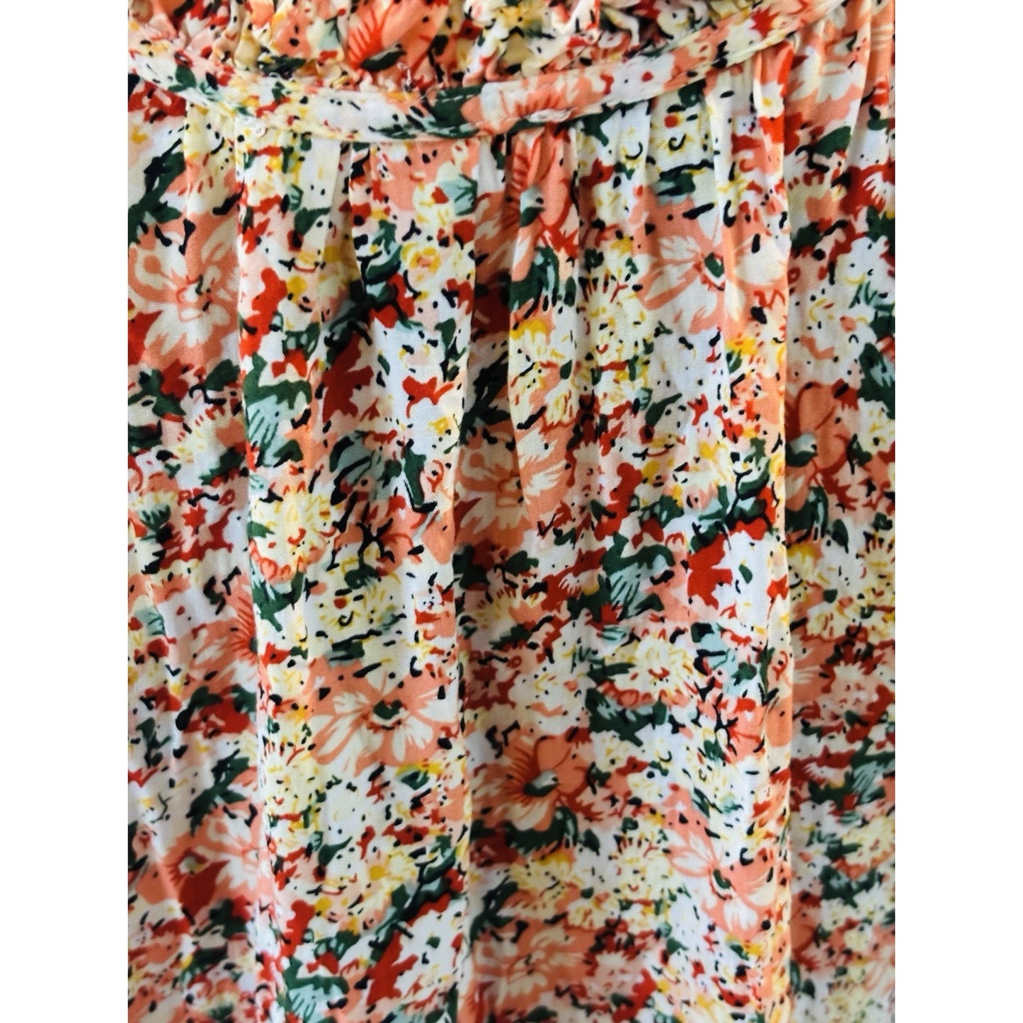 GiGio Boho Floral Tie Front Swing Dress w/ Pockets Floral Print Size L