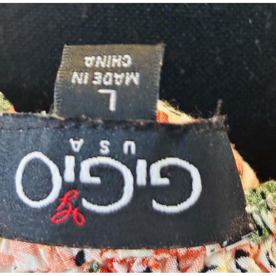 GiGio Boho Floral Tie Front Swing Dress w/ Pockets Floral Print Size L