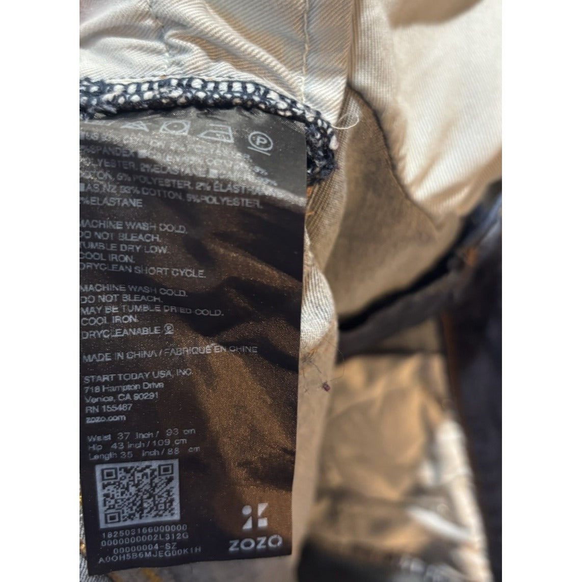 Zozo Dark Stone Wash Denim Stretch Skinny Jeans Size 32