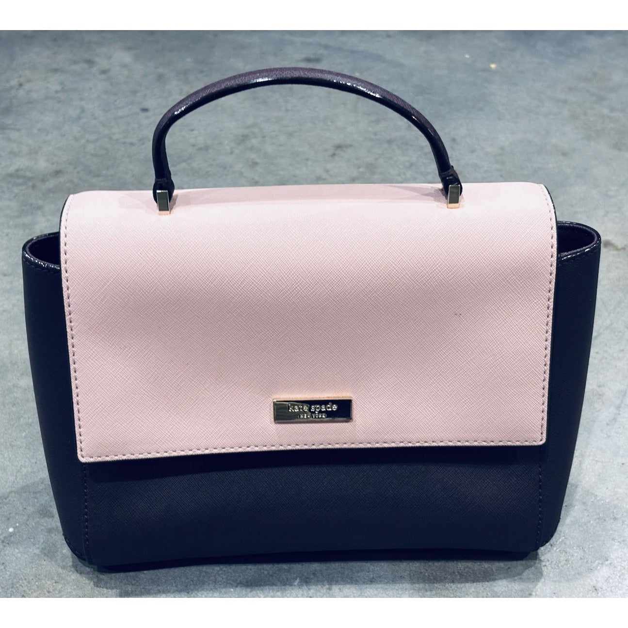 kate spade saffiano Top Handle Color Block Bag Pink And Mauve