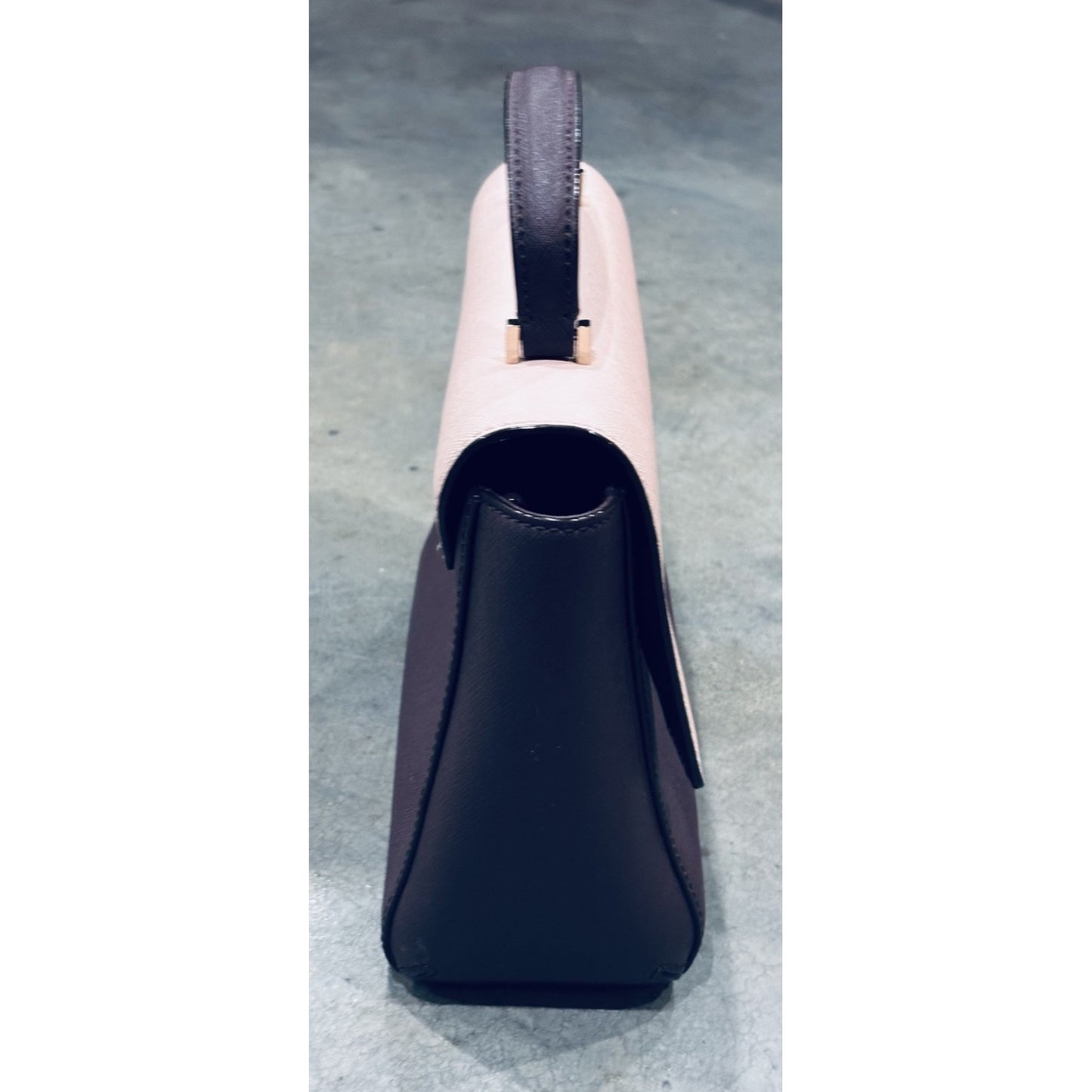 kate spade saffiano Top Handle Color Block Bag Pink And Mauve