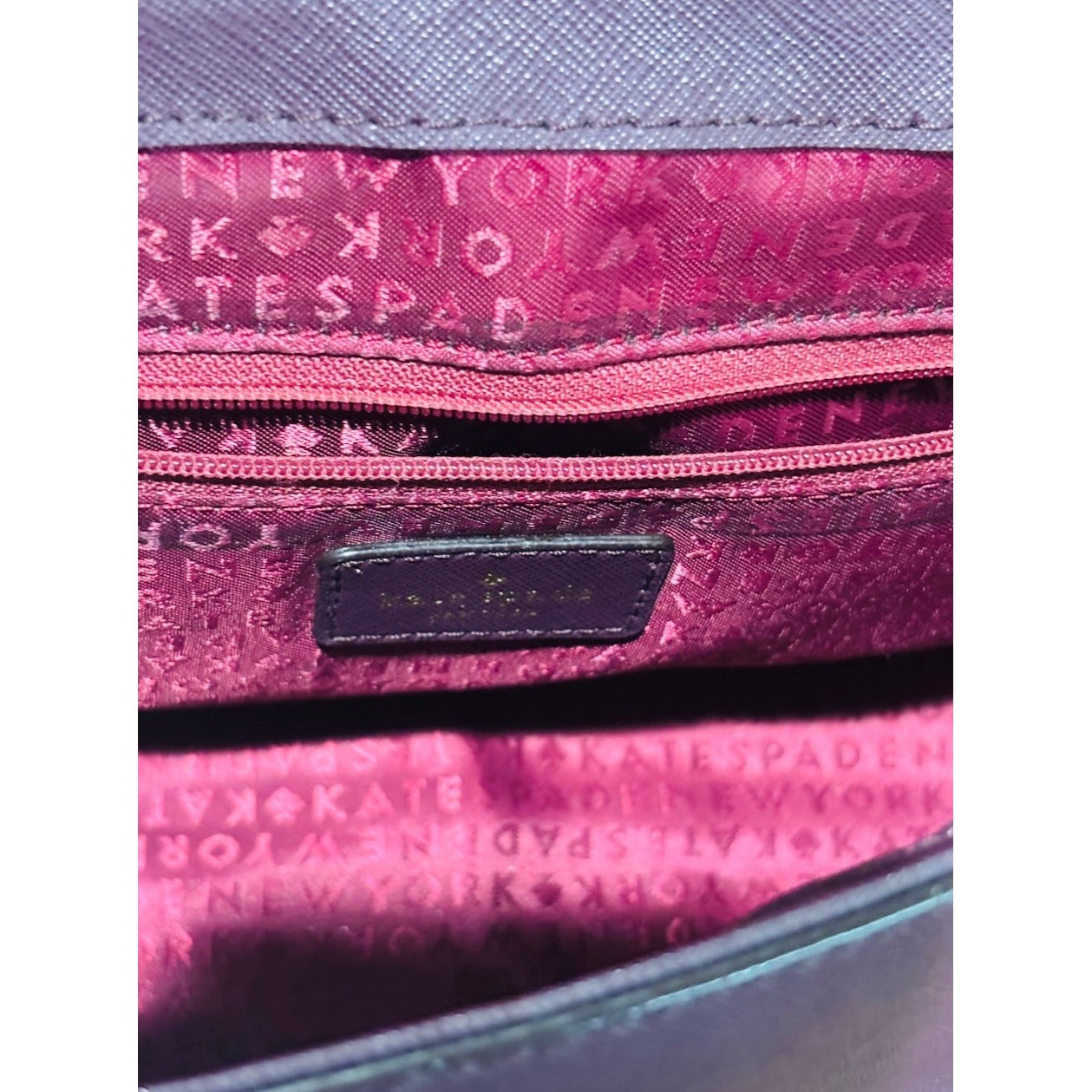 kate spade saffiano Top Handle Color Block Bag Pink And Mauve