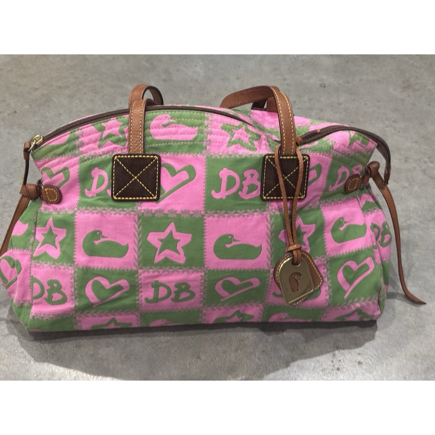 Dooney And Bourke Betty Bag In Pink And Green