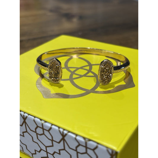 Kendra Scott Rose Gold Elton Cuff Bracelet With Rose Gold Drusy