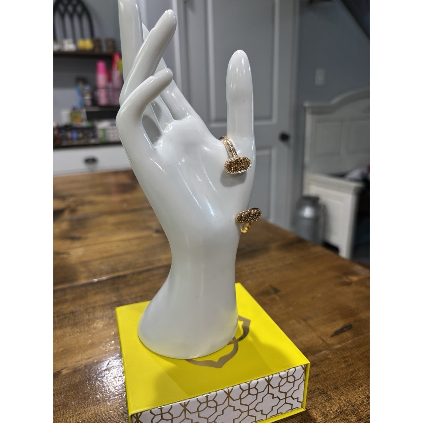 Kendra Scott Rose Gold Elton Cuff Bracelet With Rose Gold Drusy