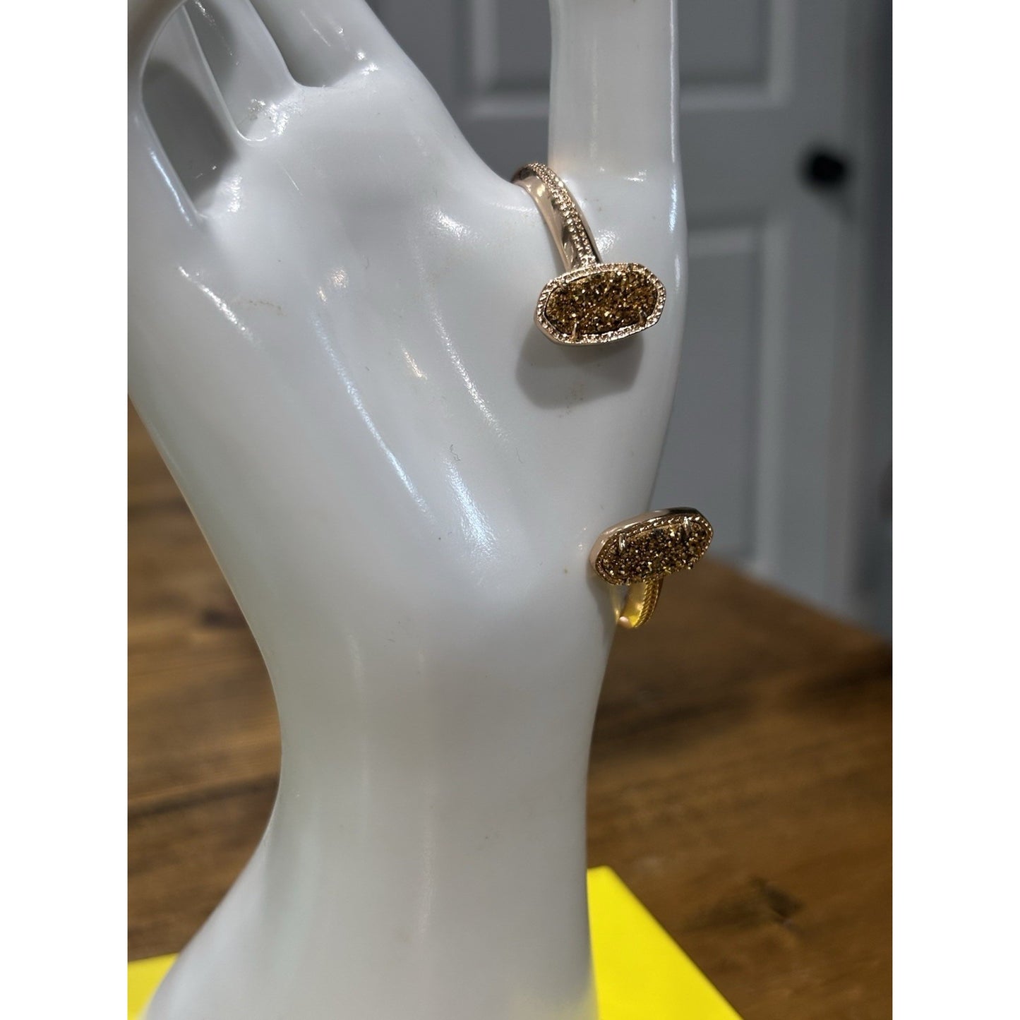 Kendra Scott Rose Gold Elton Cuff Bracelet With Rose Gold Drusy