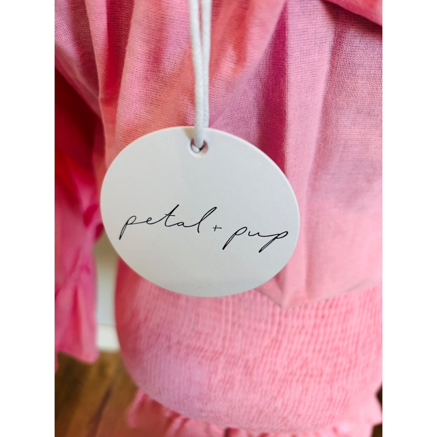 Petal & Pup Pink Ruffle Off-Shoulder Dress S