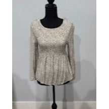 Urban Romantiques Peplum Chetah Blouse Long Sleeve Size Medium