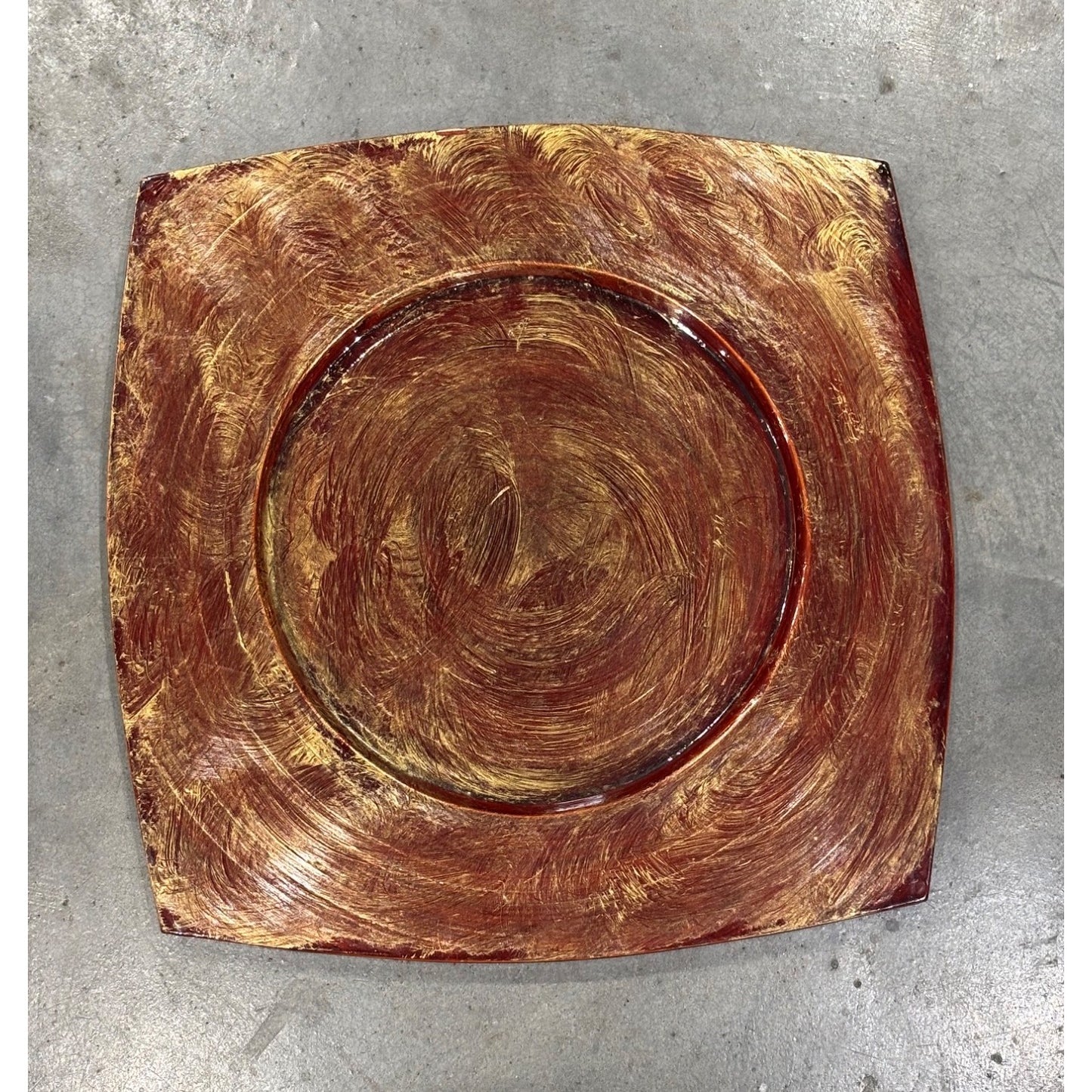 Decorative Wicker Basket With Fall Arrangement & Orange Ceramic Platter Set