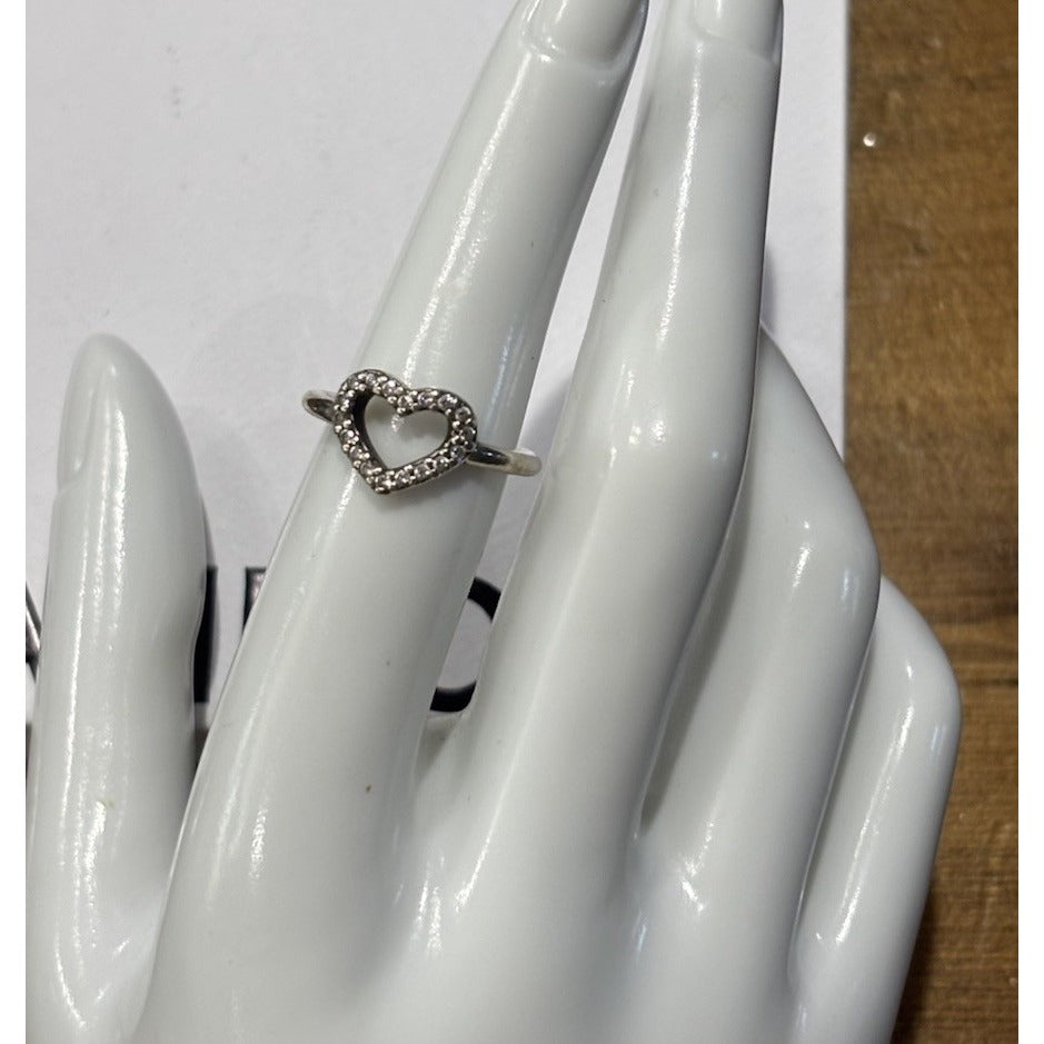 AUTH PANDORA SS CZ SZ 6 52 BE MY VALENTINE RING #190861CZ