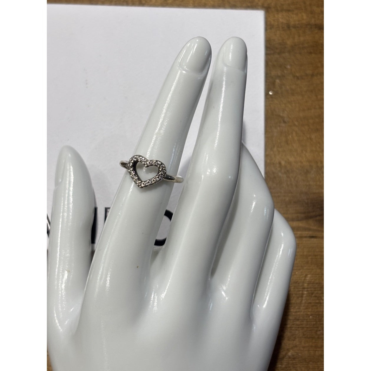 AUTH PANDORA SS CZ SZ 6 52 BE MY VALENTINE RING #190861CZ