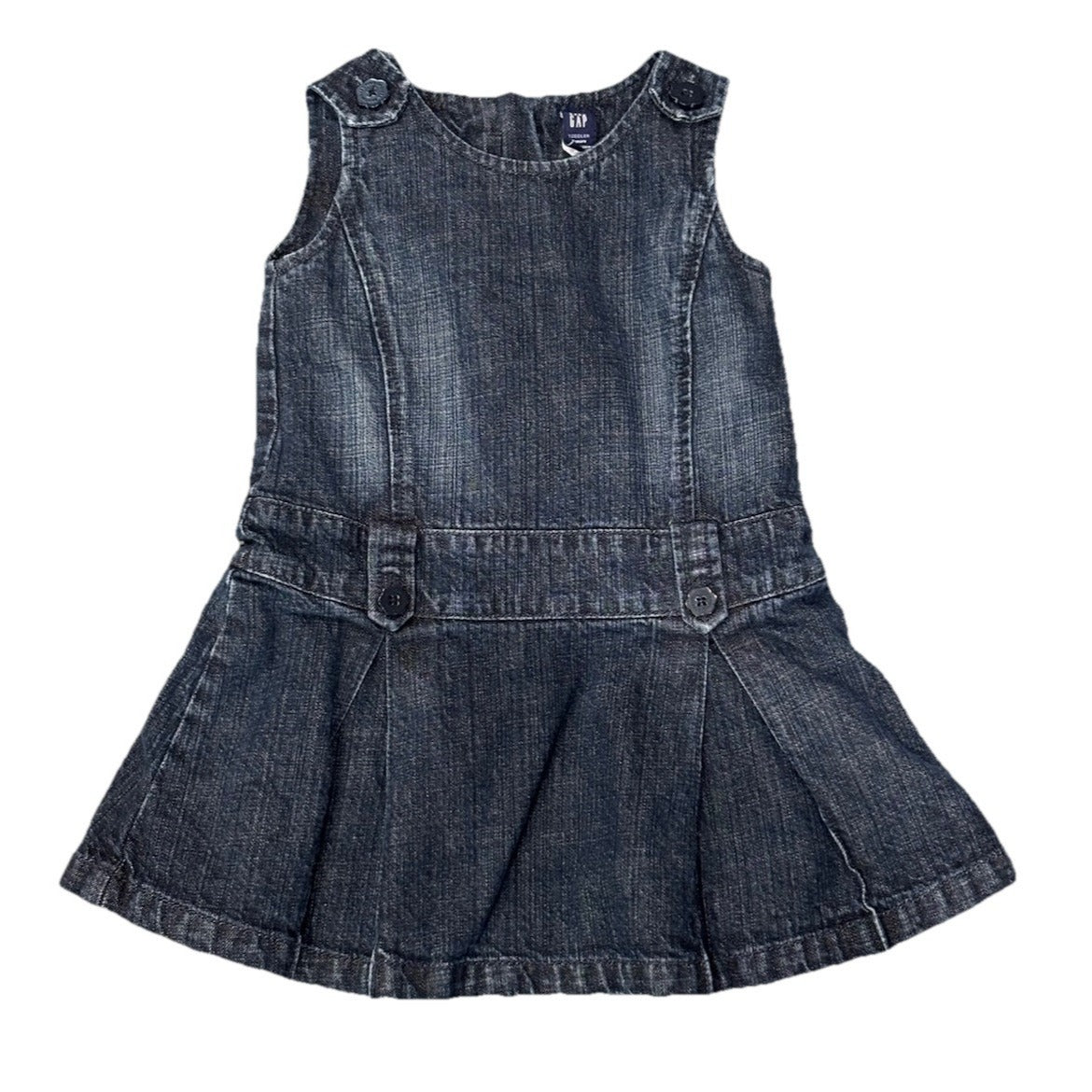 BabyGap Toddler Girl Size 3T Denim Tank Dress Drop Waist Sleeveless Jumper