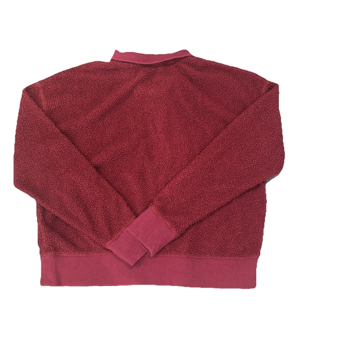 Natural Reflections Womens Fleece 3/4 Zip Red L  Pockets Cozy Comfort