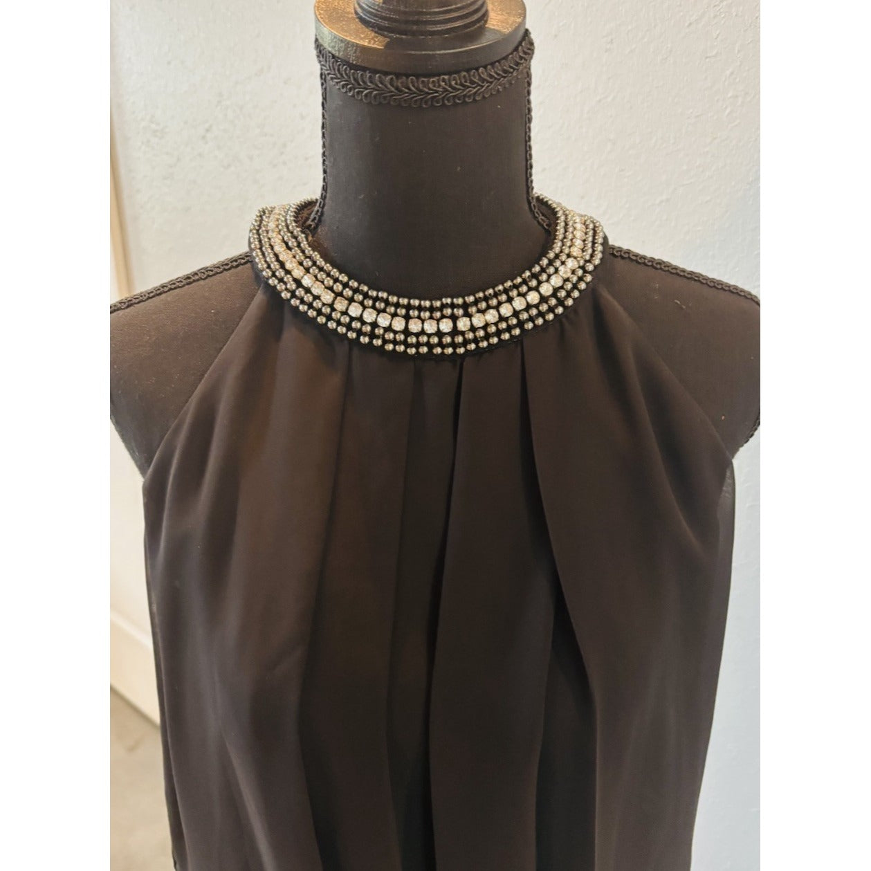 Collections Dress Barn Formal Dress Black And Silver Pearl Accents