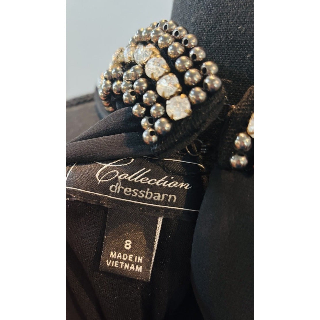 Collections Dress Barn Formal Dress Black And Silver Pearl Accents