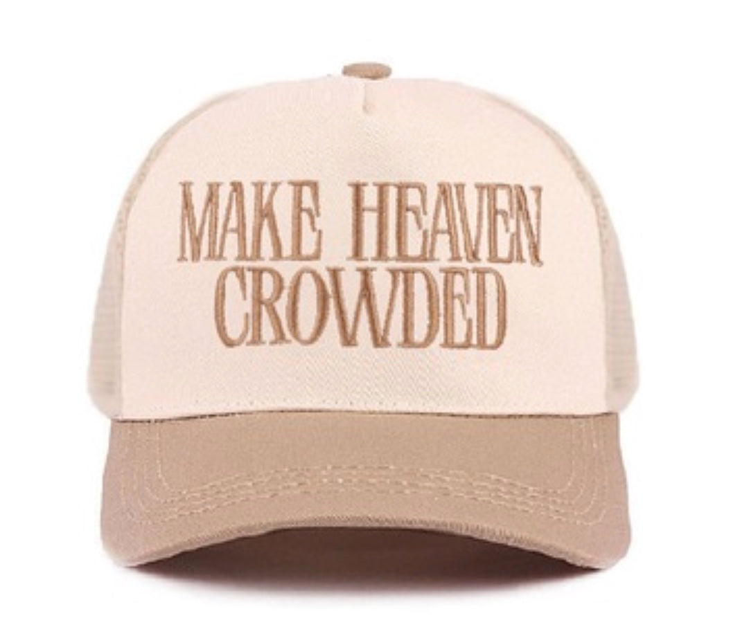 Make heaven crowded two tone mesh snapback hat