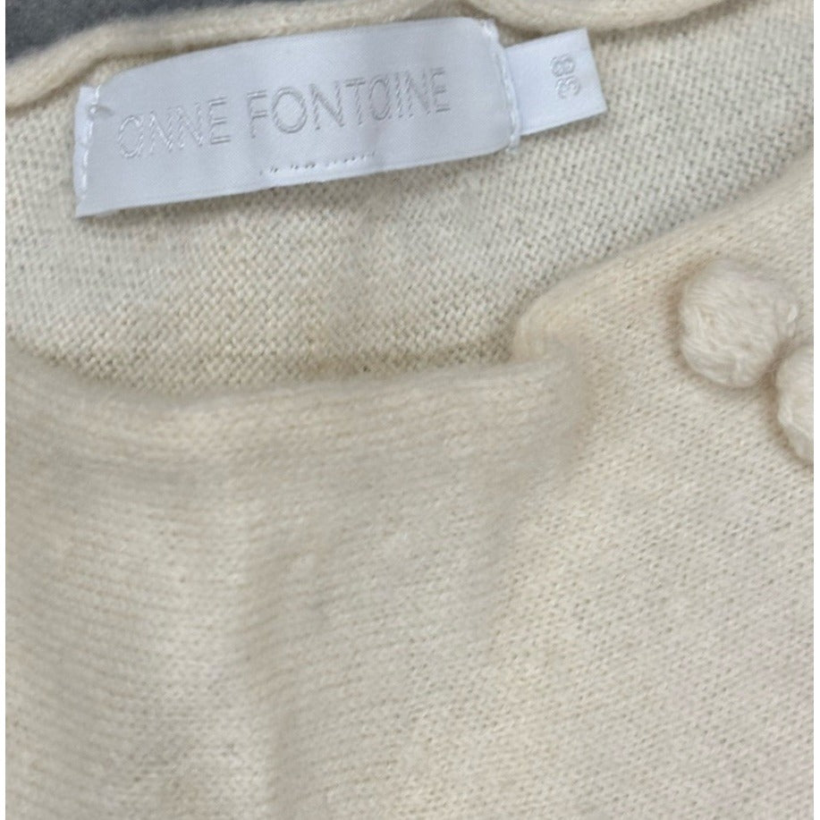 Anne Fontaine Sweater Cream Size 38 US Size 10 Laine Wool