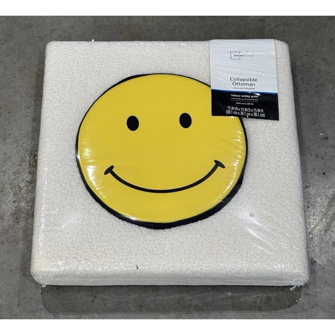 Mainstays NWT Smiley Face Collapsible Ottoman