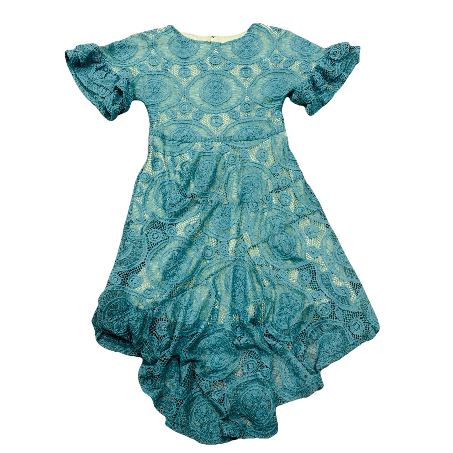 Mia Joy Joyfolie Girls Turquoise Lace Dress Size 12 Boho