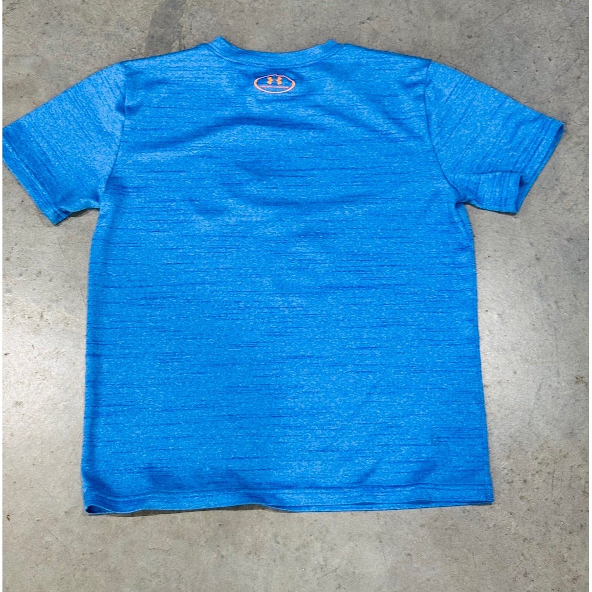 Under Armour Boys T-Shirt Heat Gear Loose Youth L Blue Orange