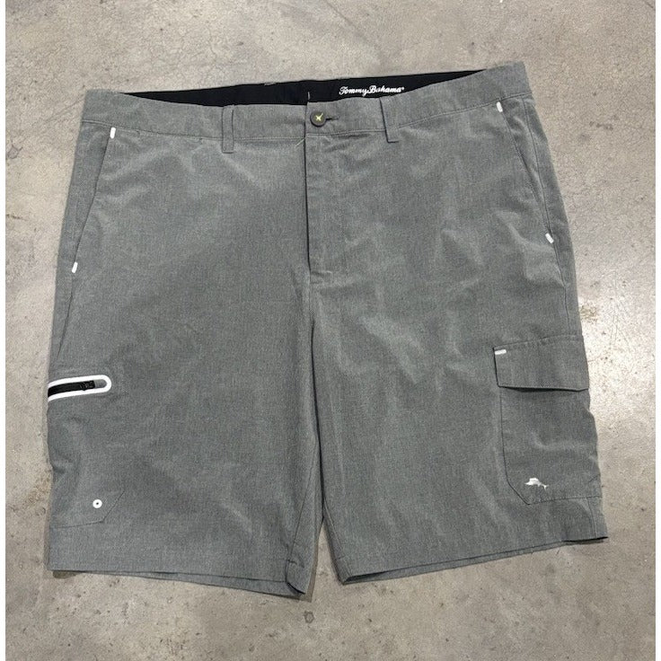 Tommy Bahama Cargo Shorts Gray IslandZone Quick Dry UPF 30+ Chino Stretch Sz 40